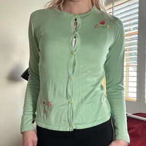 Vintage Talbots Mint Green Floral Cardigan